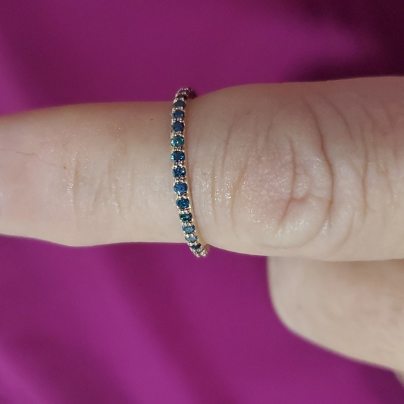 14k Fancy Blue Diamond Eternity Band
